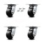Service Caster 4 Inch Rubber on Steel Caster Set with Roller Bearings and Swivel Locks SCC SCC-35S420-RSR-BSL-4 - alternate 2